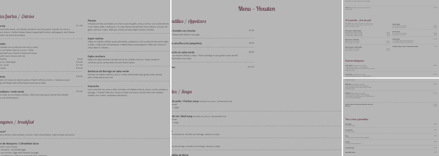 El Hidalguense Menu
