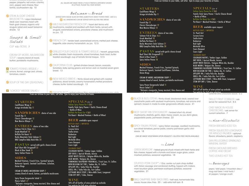 Bent Fork American Grill Menu