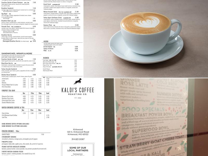 Kaldi's Coffee Menu