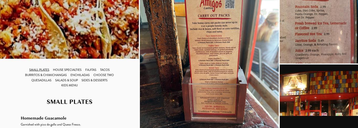 Amigos Cantina Menu