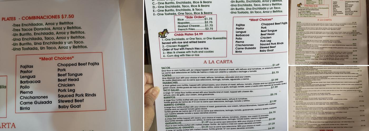 Casa de Leon Menu