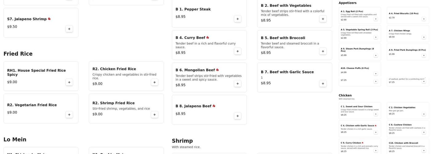 Empress Menu
