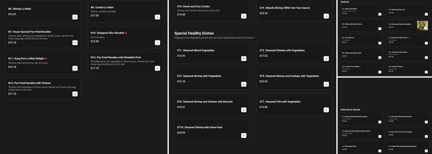 Chang's Chinese Restaurant Menu