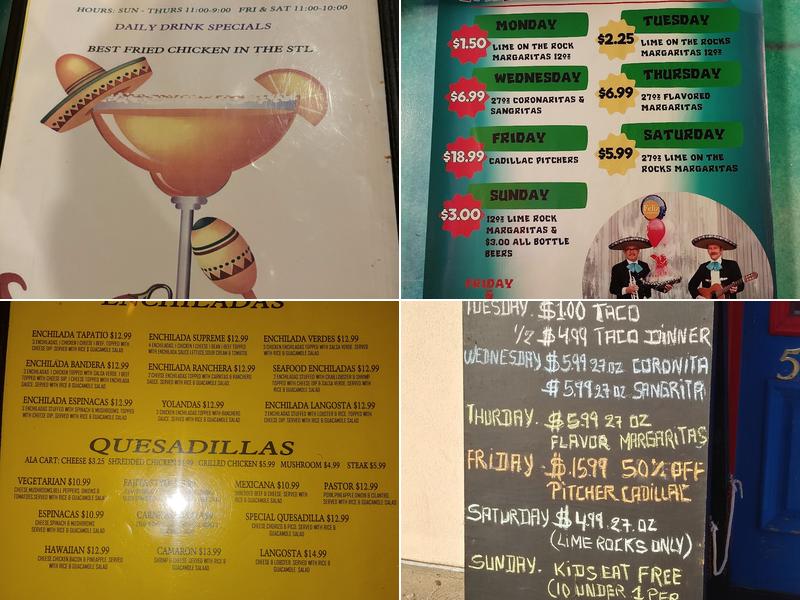Amigo Joe's Mexican Restaurant and Cantina Menu