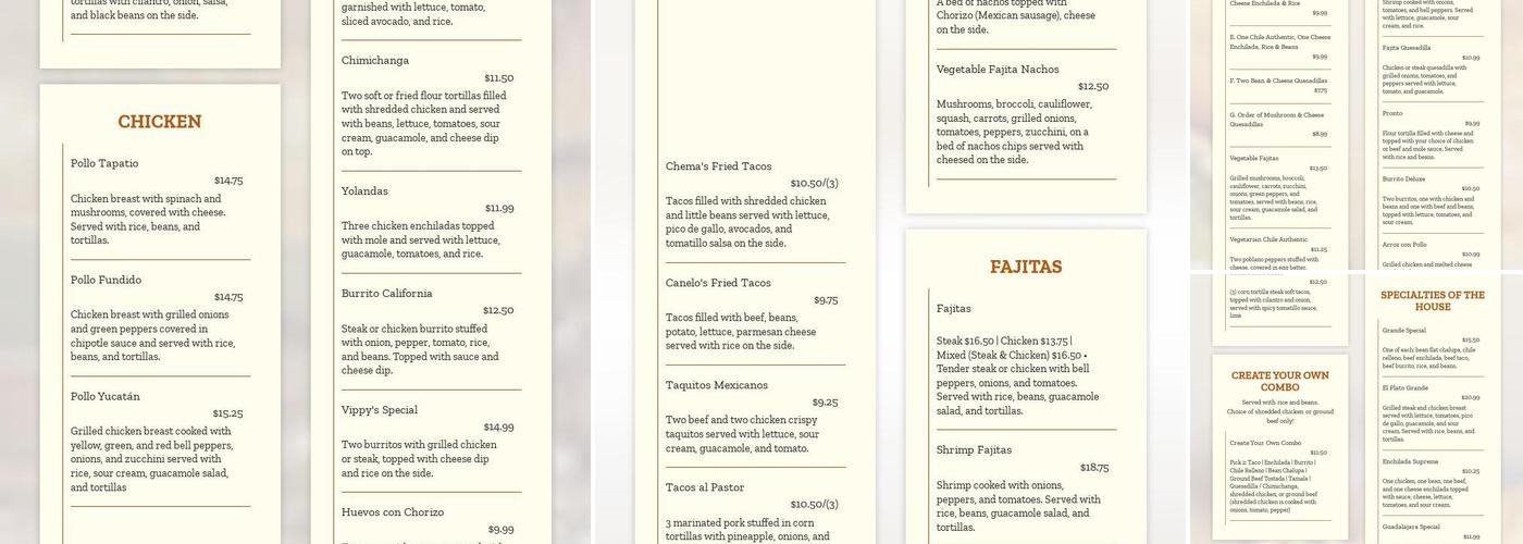 Mi Ranchito Menu