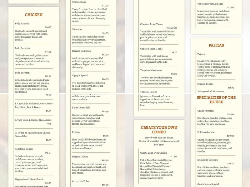 Mi Ranchito Menu