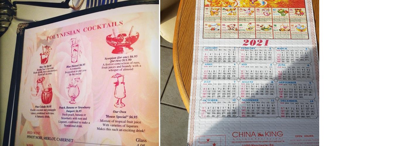 China King Menu