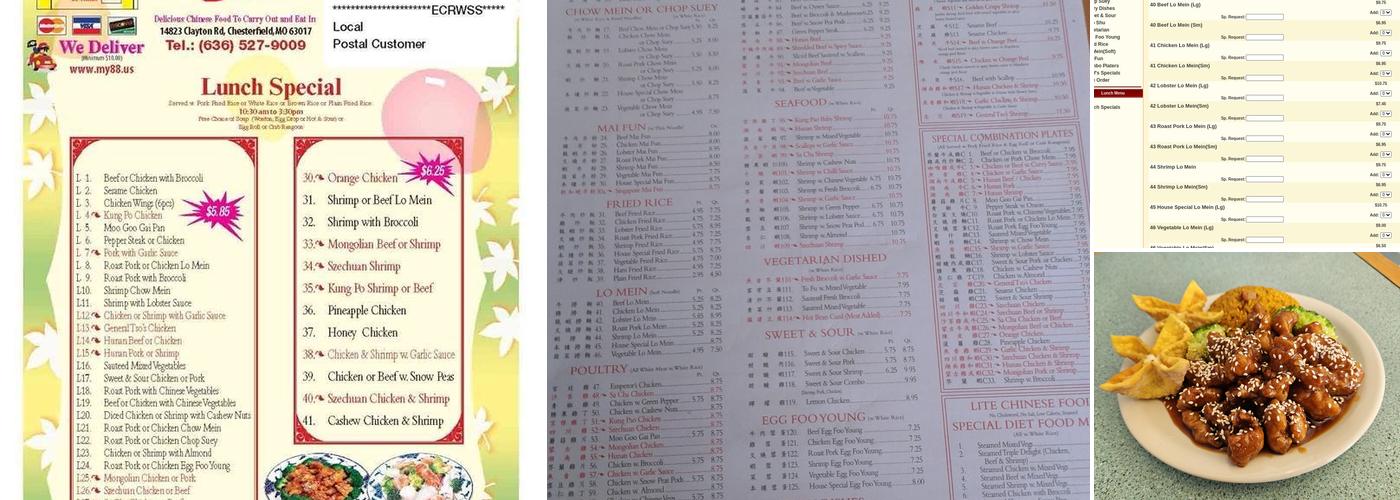 88 China Menu