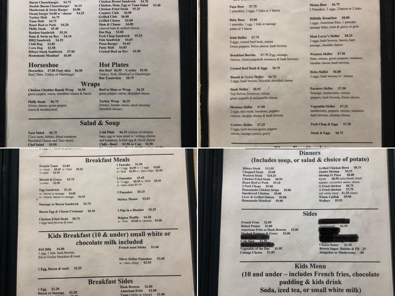 Elm Street Cafe Menu