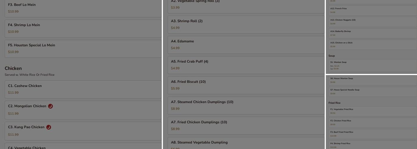 Wanfu Cafe Menu