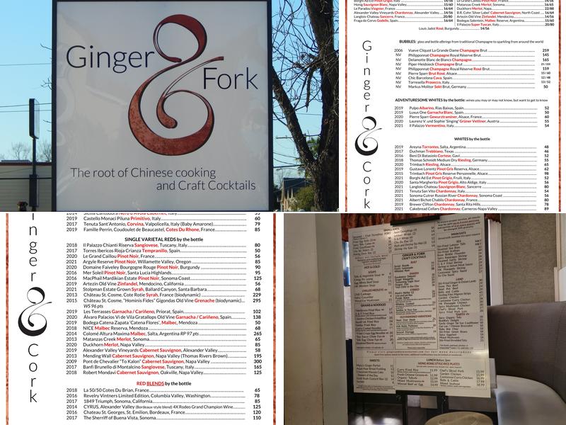 Ginger & Fork Menu