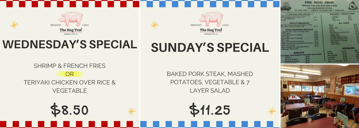 Hog Trof Menu