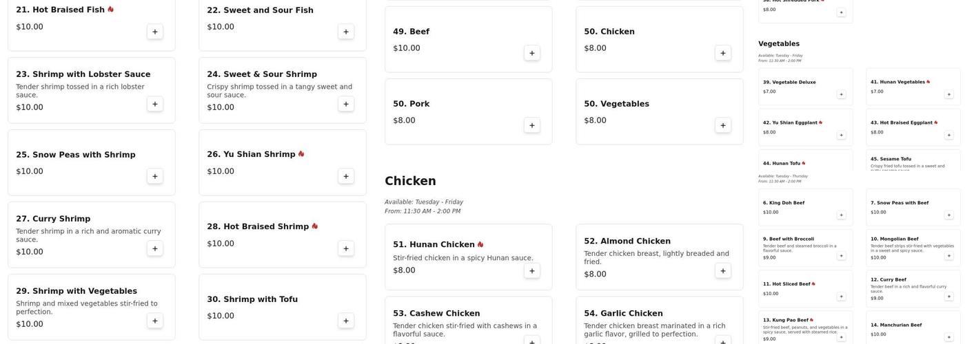 King Doh Restaurant Menu