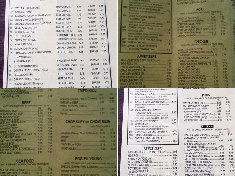 Dingho Restaurant Menu
