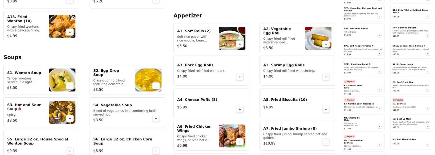 China Cottage Menu
