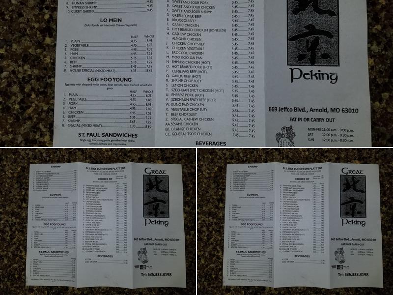 Great Peking Menu