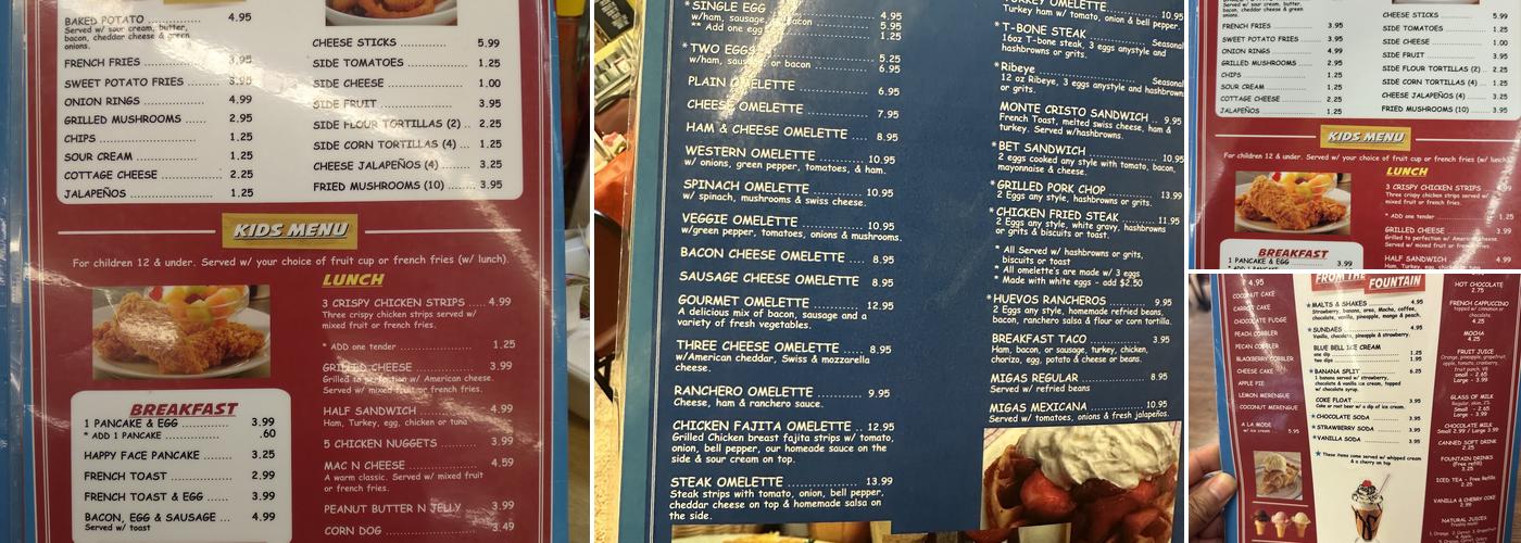 Yale Street Grill Menu