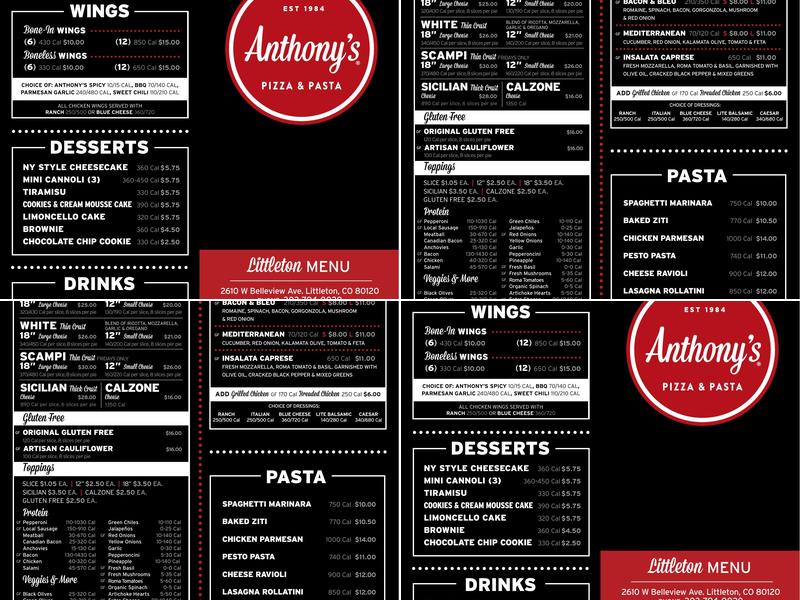 Anthony's Pizza & Pasta Menu