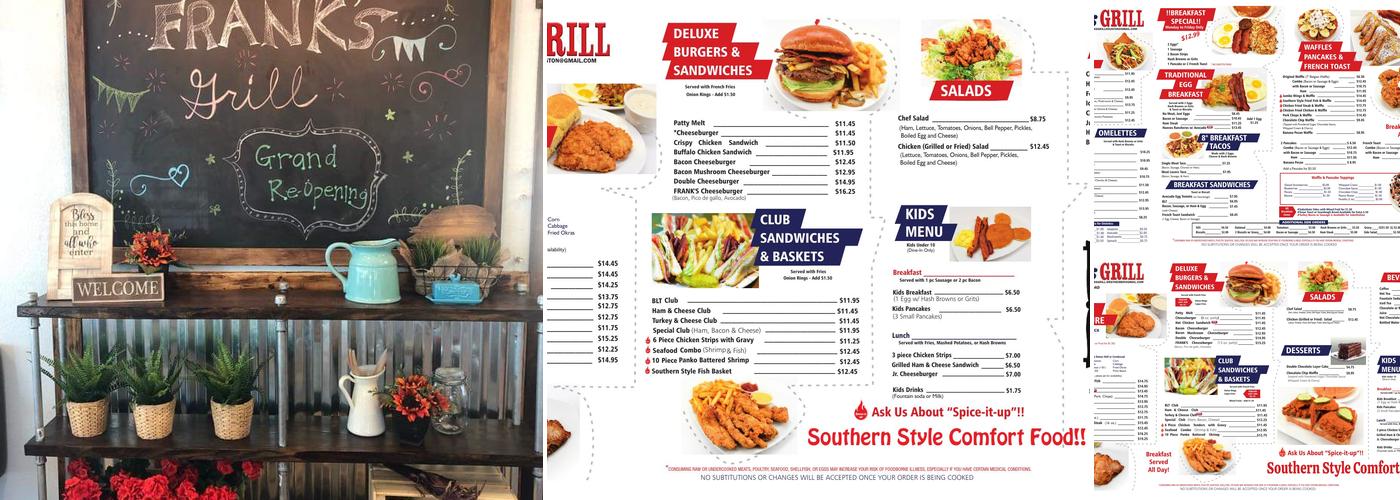 Frank's Grill Menu