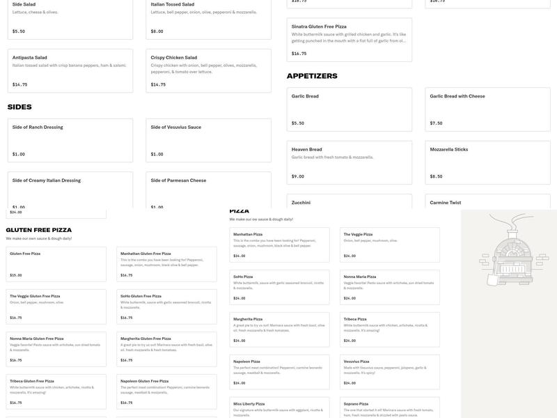 M.C.'s Brooklyn Pizzeria Menu
