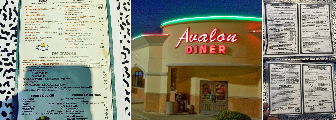 Avalon Diner Menu