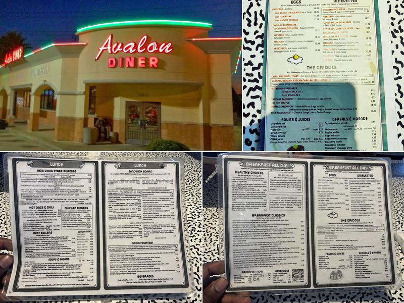 Avalon Diner Menu