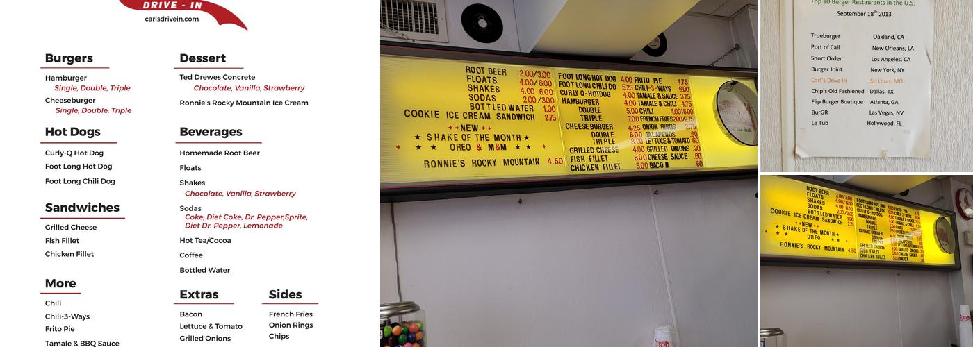 Carl's Drive-In Menu