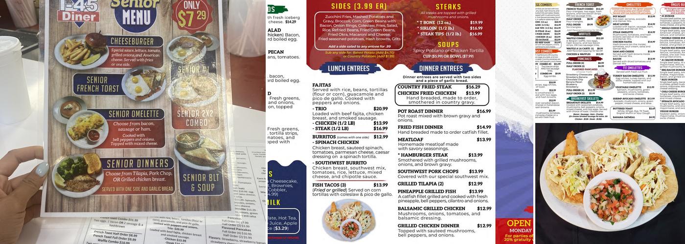 I-45 Diner Menu