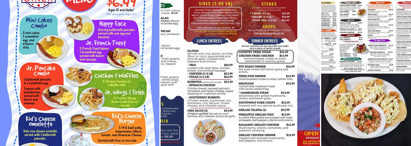 I-45 Diner Menu