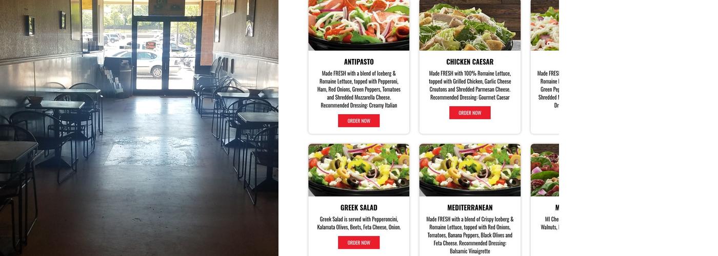 Blackjack Pizza & Salads Menu