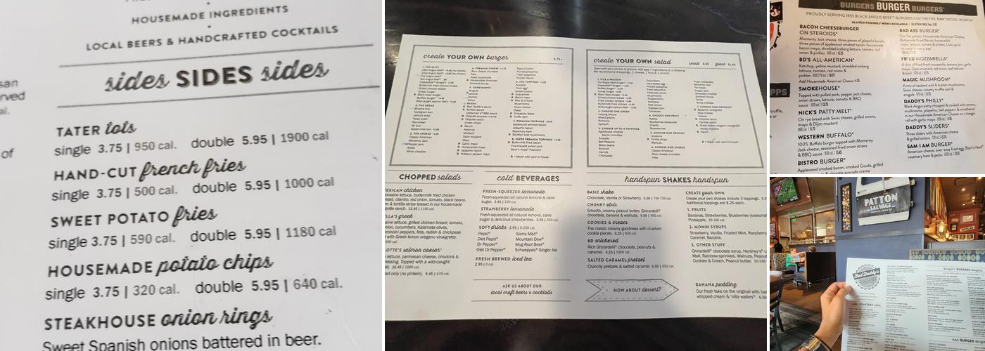 Bad Daddy's Burger Bar Menu