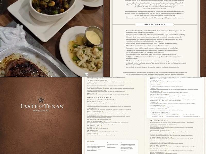 Taste of Texas Menu
