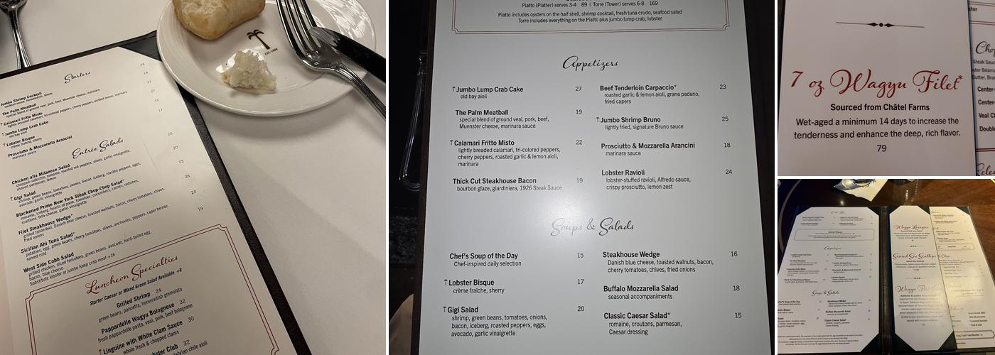 The Palm - Downtown Houston Menu