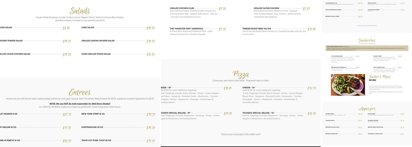 Tuckers Place Menu