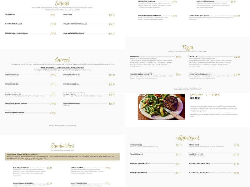 Tuckers Place Menu
