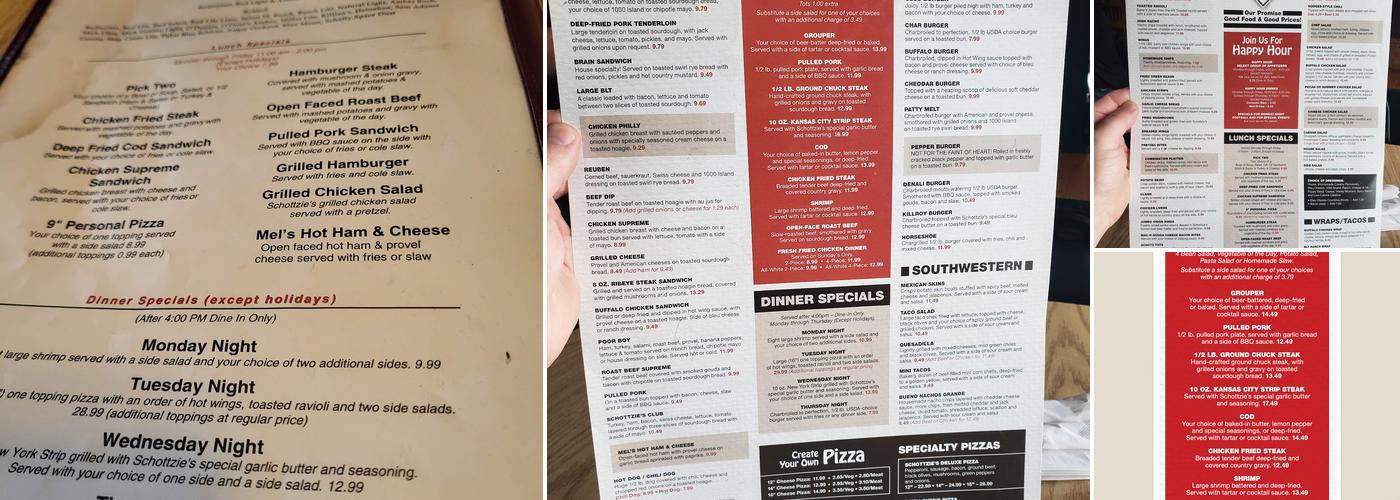 Schottzie's Bar & Grill Menu