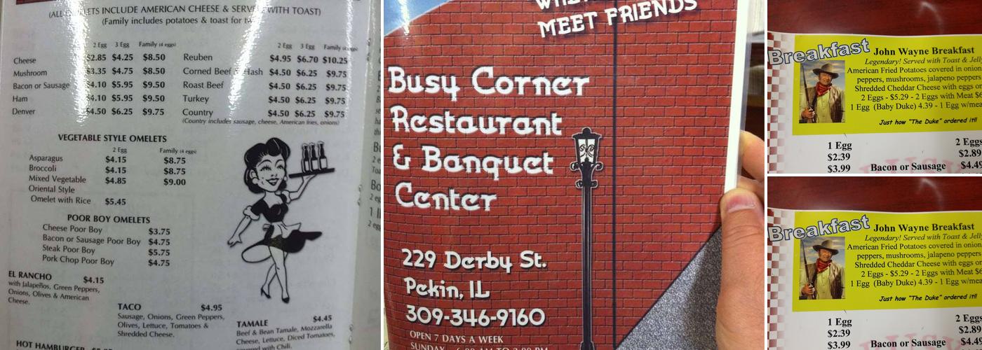 Busy Corner Restaurant In Pekin Menu
