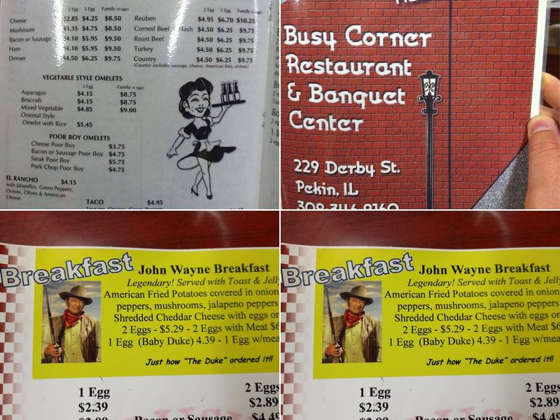 Busy Corner Restaurant In Pekin Menu