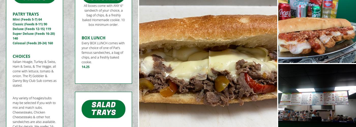 Pat's Philly Steaks & Subs Menu
