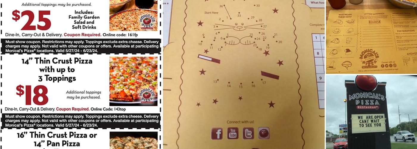 Monical's Pizza Menu