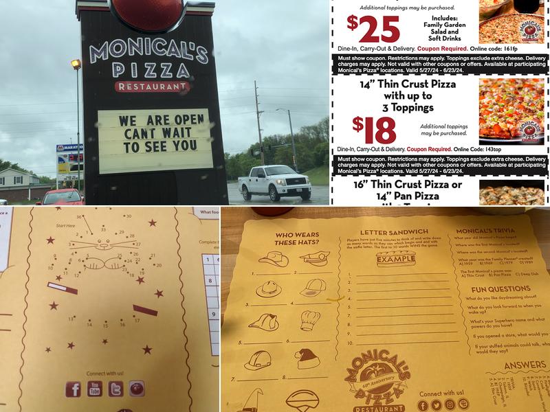 Monical's Pizza Menu
