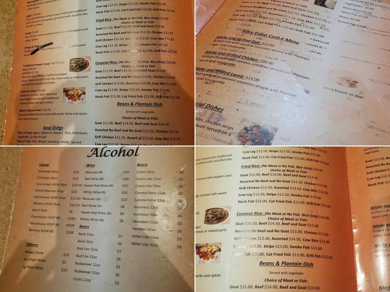 Trinity Menu