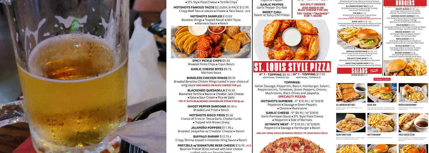 Hotshots Sports Bar & Grill Menu