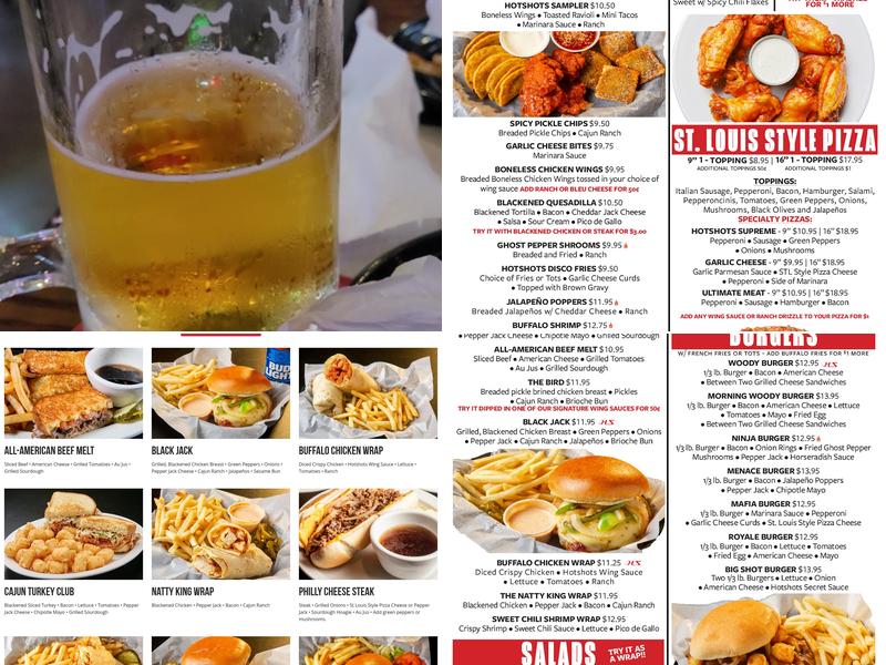 Hotshots Sports Bar & Grill Menu