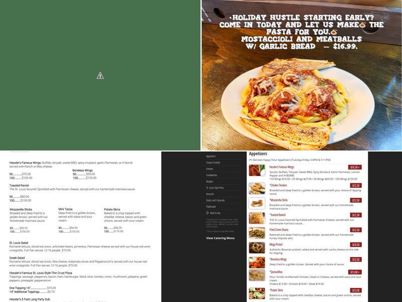 Hessler's Pub & Grill Menu