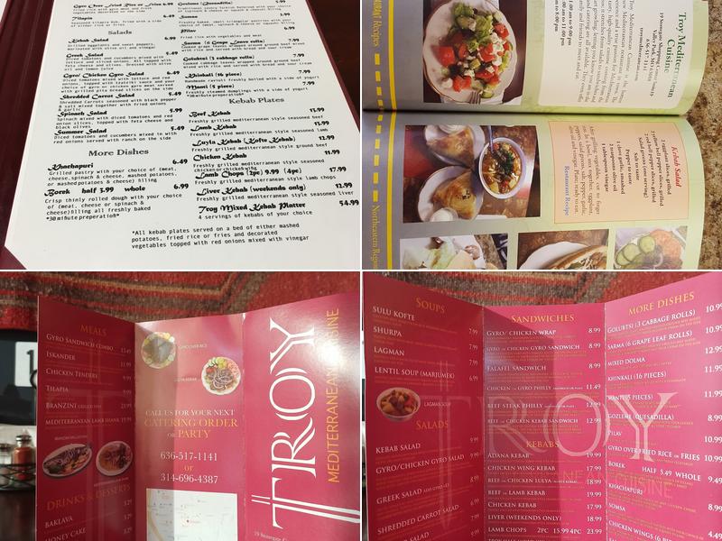 Troy Mediterranean Cuisine Menu