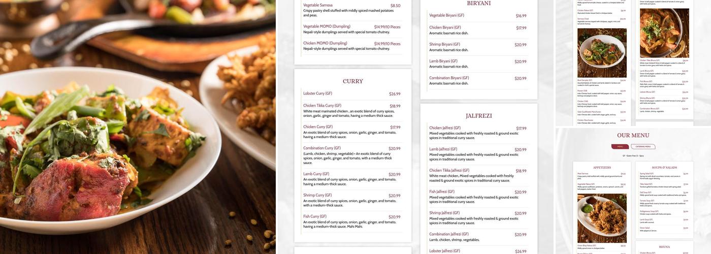 India's Kitchen II-Centennial Menu