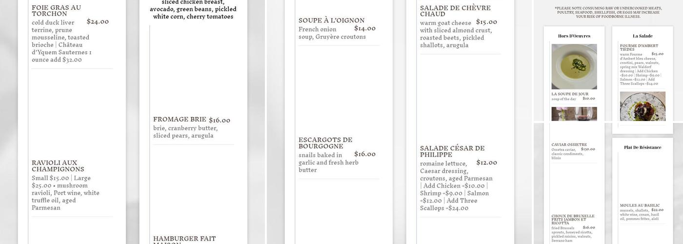 Étoile Menu