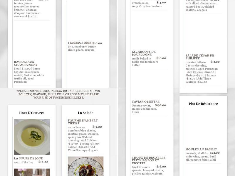 Étoile Menu