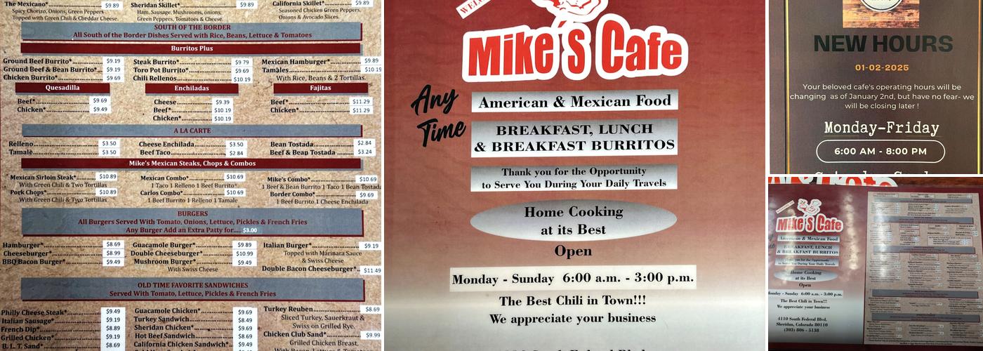 Mike's Cafe Menu